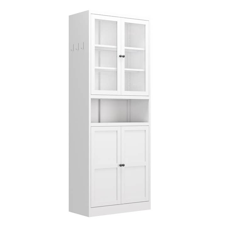 HOMYCASA DESIGN INC - Wholesale Kitchen Storage/Organizer - Metal Kitchen Pantry Cabinet - 72' Tall Storage with Adjustable Shelves, Heavy Duty Stainless Steel Frame, White4