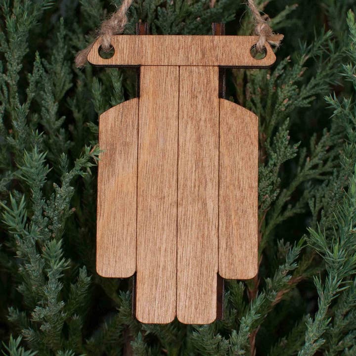 Sled Christmas Ornament for wholesale by The Little Ornament Shop