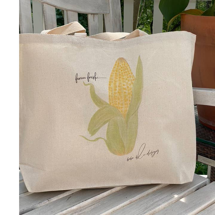 Corn on the Cob Tote - a great farmer's market tote for wholesale by Bebe Blu Designs, LLC