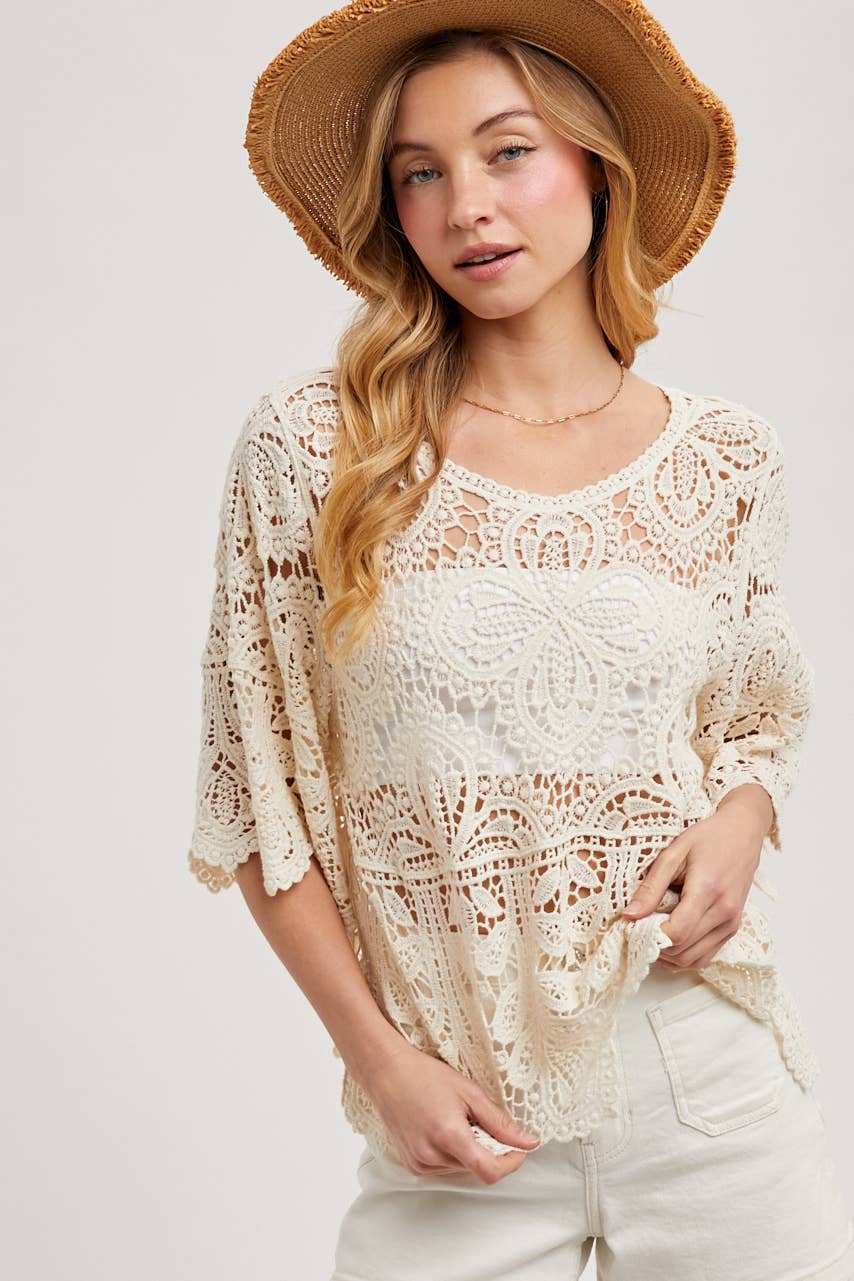 Bluivy - Wholesale Knit Top - Women's - CROCHET LACE TOP20