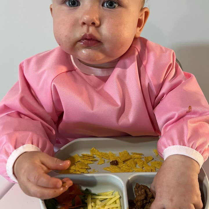 Mumma's Little Helpers - Wholesale Bib – Baby - Baby & Toddler Long Sleeve Waterproof Smock Bib - Pink3