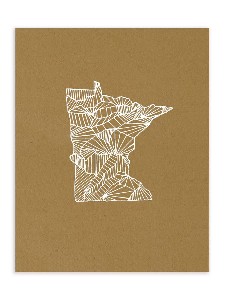 Minnesota map | screenprint for wholesale by Suz Bax Art