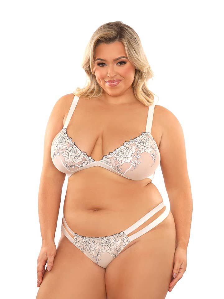 Night Vision Bralette & Cage Panty for wholesale by Fantasy Lingerie