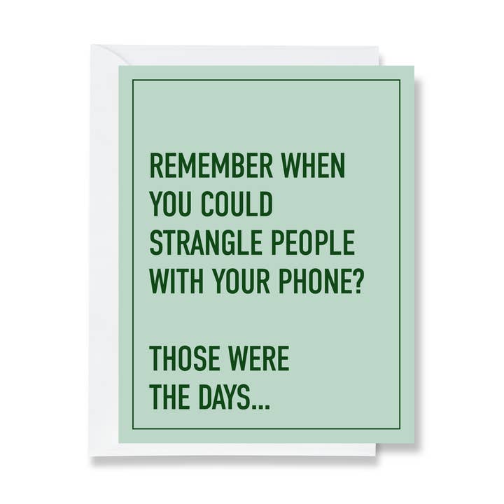 Strangle People with Your Phone Greeting Card for wholesale by Ink & Attitude Stationery Company LLC
