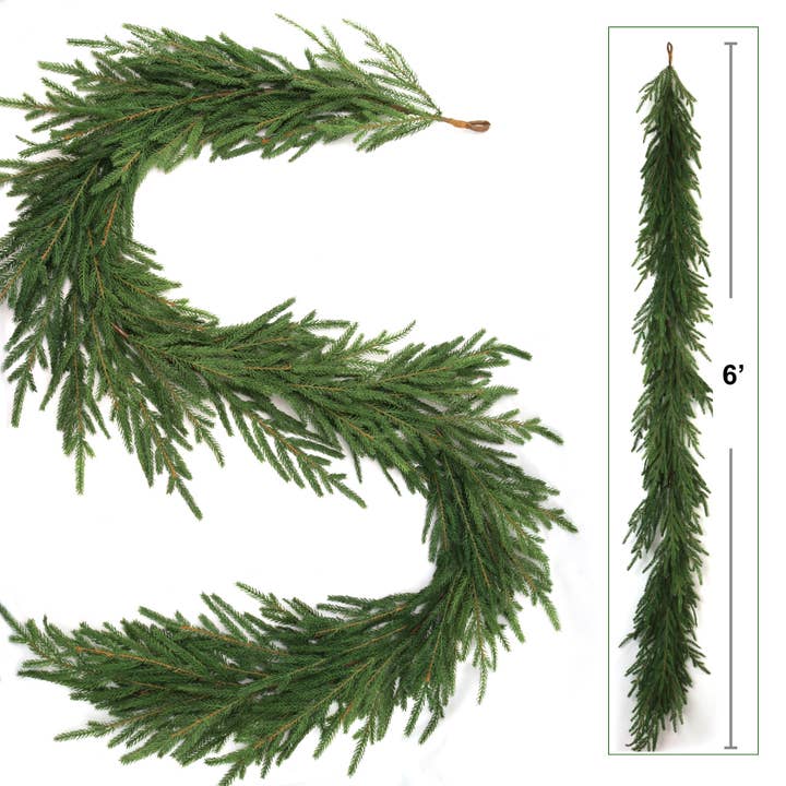 Larksilk - Wholesale Bunting/Garland - 6' Real Touch Frasier Christmas Garland - Mantles, Stairs