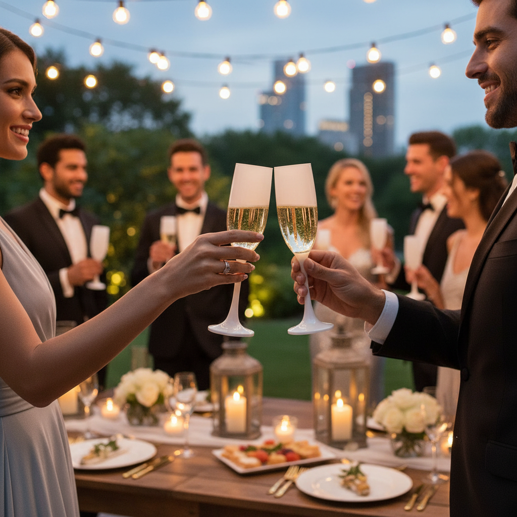 Kadra Kitchenware - Vente Flûtes de champagne - Vikko Decor - Flûte à champagne, blanc mat, 6 oz2