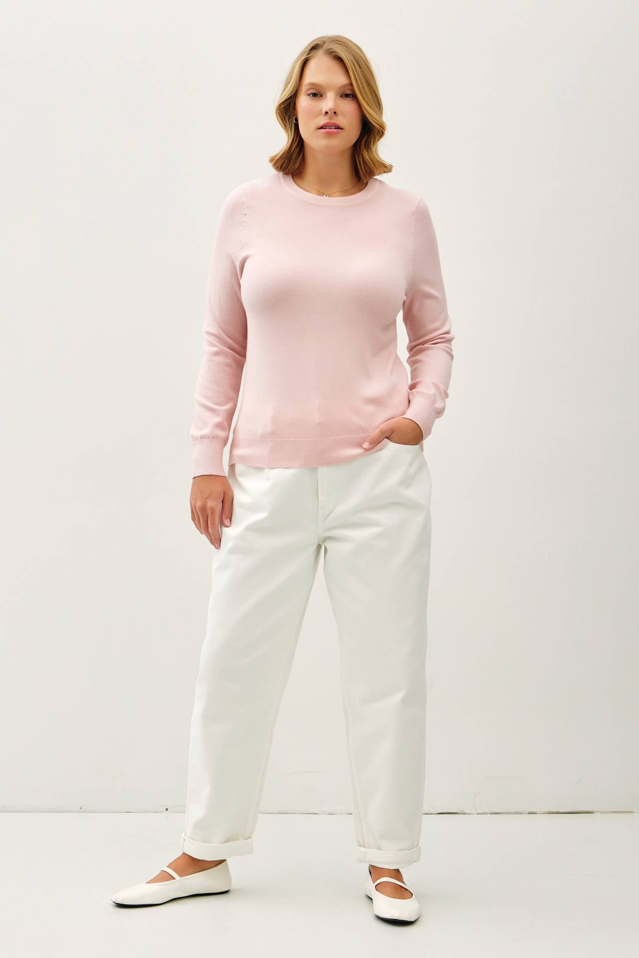 Be Cool - Vente Pull en maille – femme - PULL BASIQUE EN MAILLE DOUCE À COL ROND PLUS5