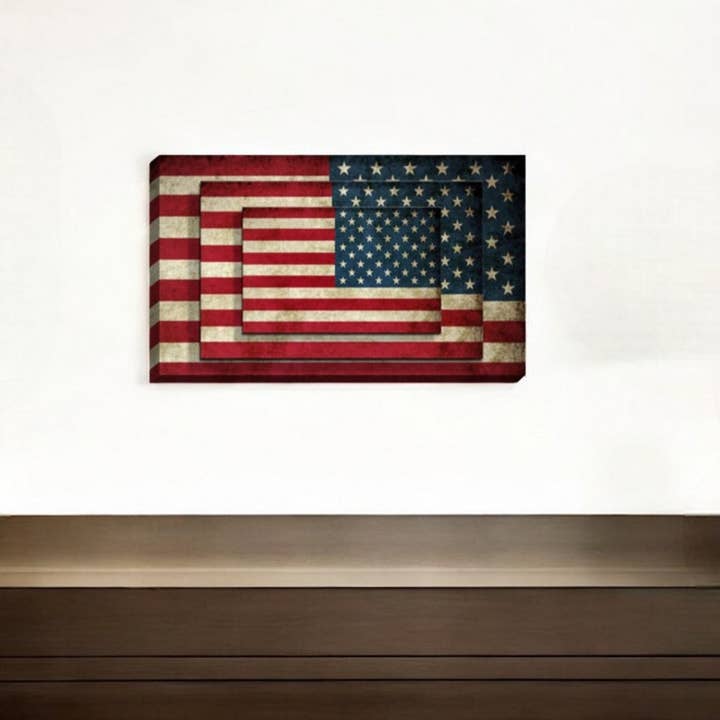 Set Of Four American Flag Print Wall Art for wholesale by HomeRoots