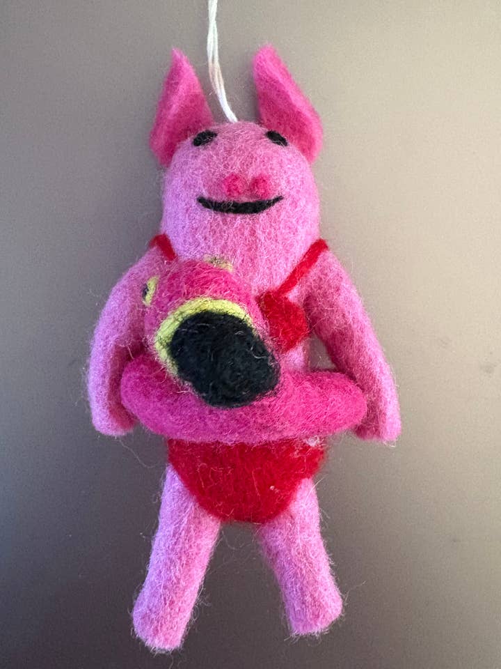 Handgjord filt "Petunia Gris i Flamingo Flyt" prydnad för wholesale av cerruti home