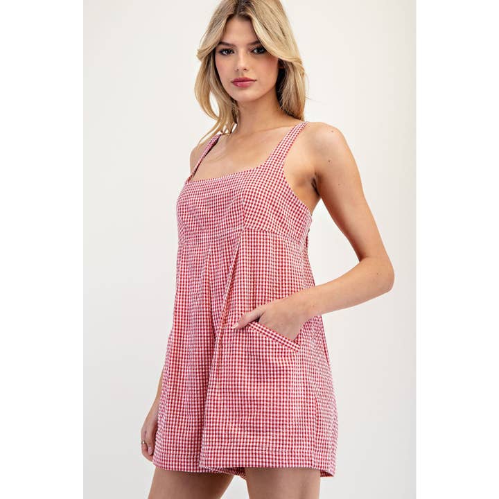 STYLE USA - Wholesale Romper - Women's - Gingham Romper