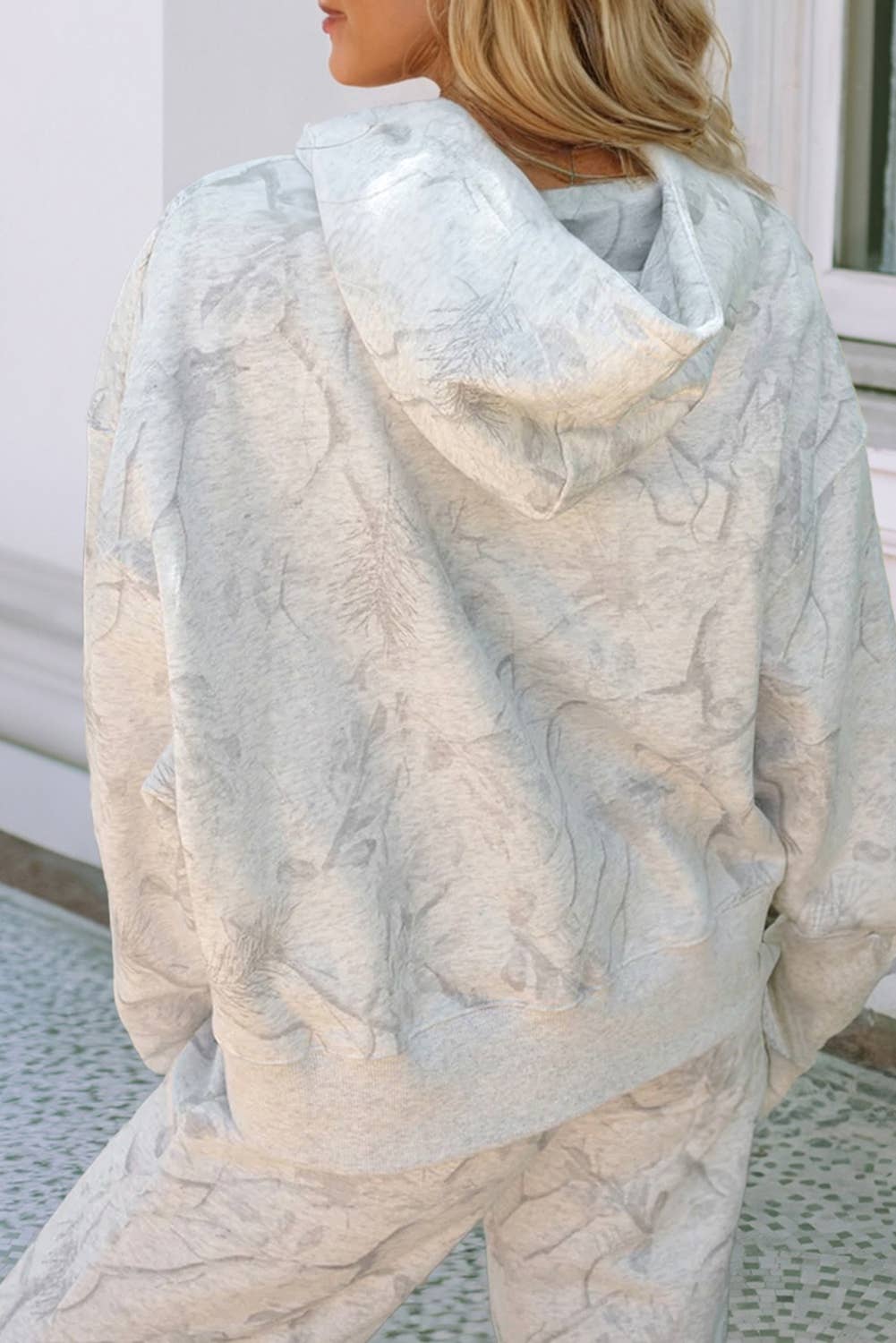 Gray  LDC Abstract Hoodie Elastic Waistband 2pcs Pant Set for wholesale on Faire3