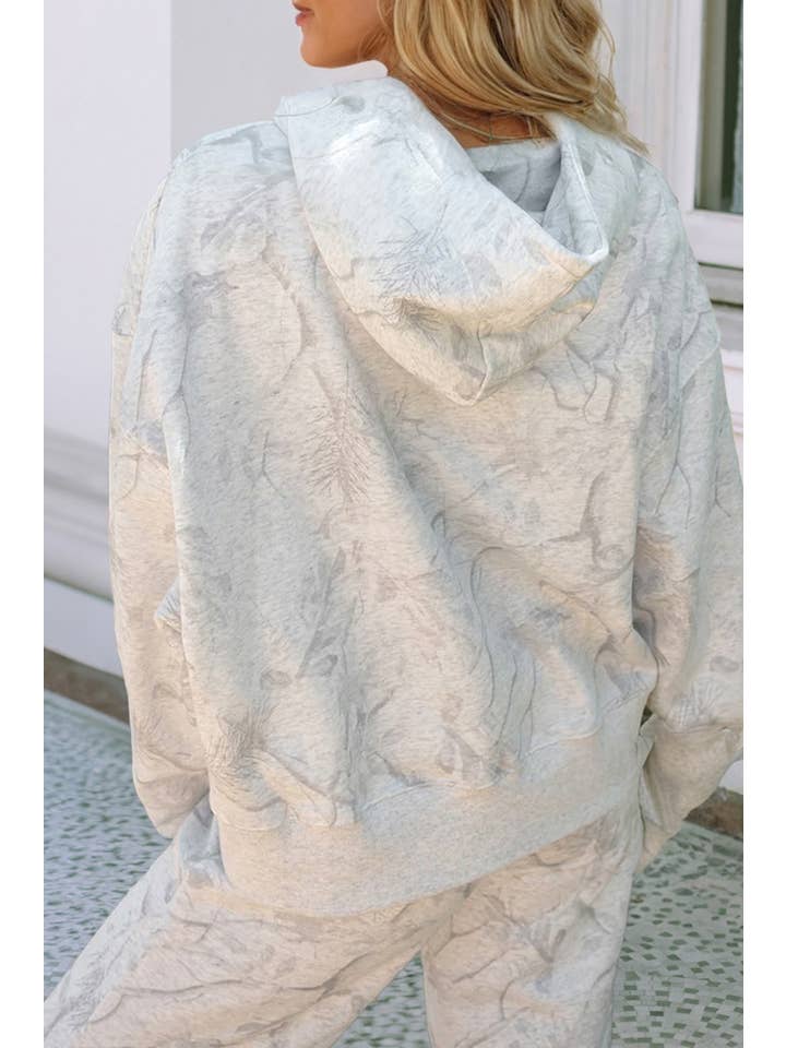 Gray LDC Abstract Hoodie Elastic Waistband 2pcs Pant Set for wholesale on Faire3