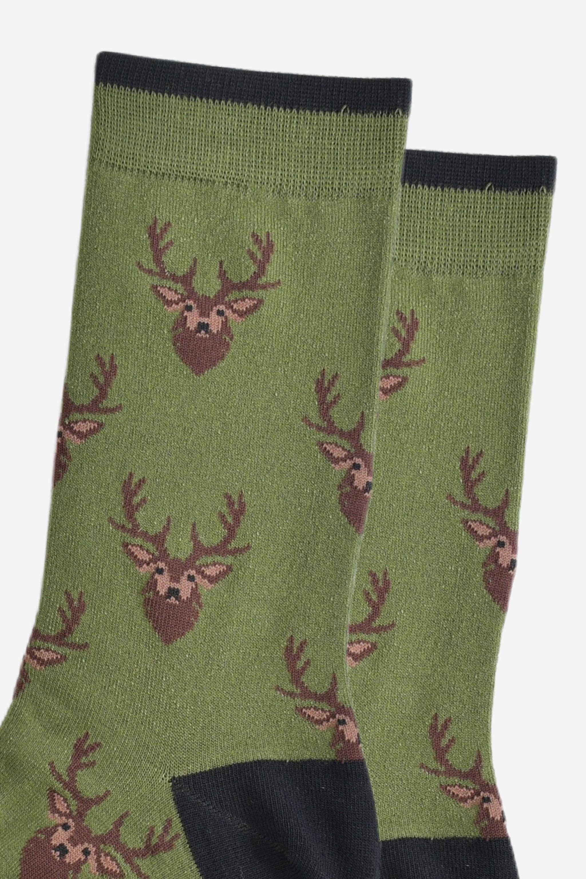 Sock Talk - Wholesale Socks - Men's - Men's Bamboo Socks - Green/Black, Stag4