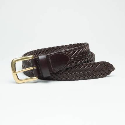 Ibex England - Wholesale Belt - Men's - 35mm Ibex Braided Belt-Dark Brown S-XXXL0