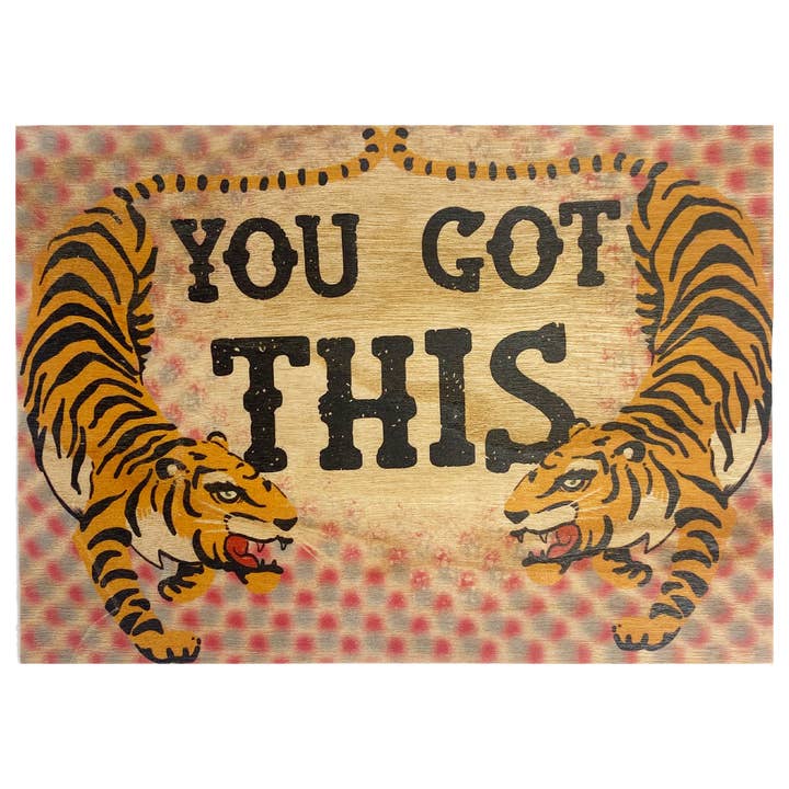 Carte en bois pliable - Tu l'as, tigre pour la vente par Spitfire Girl