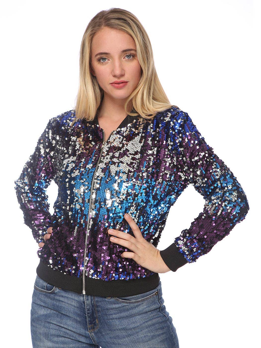 Anna Kaci Wholesale - Vente Bombers – femme - Blouson aviateur zippé à sequins45
