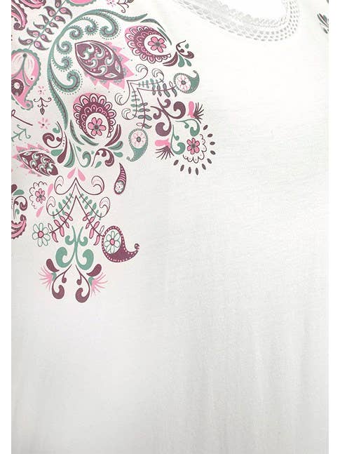 Off White LASCANA Women's Mix Print Detail Top for wholesale on Faire