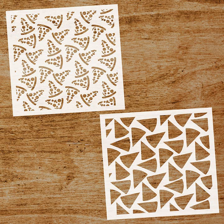 Stencil combinato "Pizza" per la vendita all'ingrosso da parte di Evyre Scrapbooking