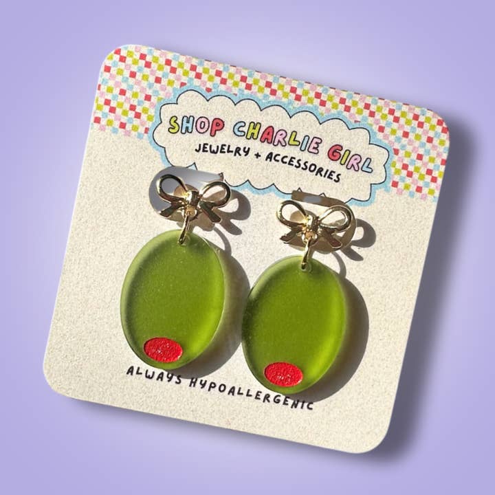 Olive + Bow Acrylic Earrings for wholesale by Shop Charlie Girl
