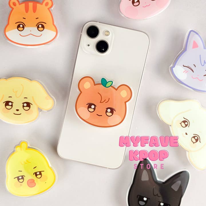 MyFaveKpop Store - Wholesale Scrunchie - Women’s - Aniteez Acrylic Phone Grip Holder Kpop Gift For Fans Atiny6