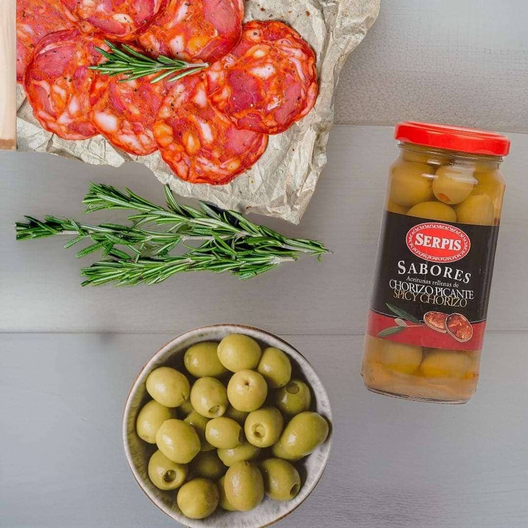 Ibérico Taste - Wholesale Olives - Spicy chorizo stuffed Manzanilla olives1
