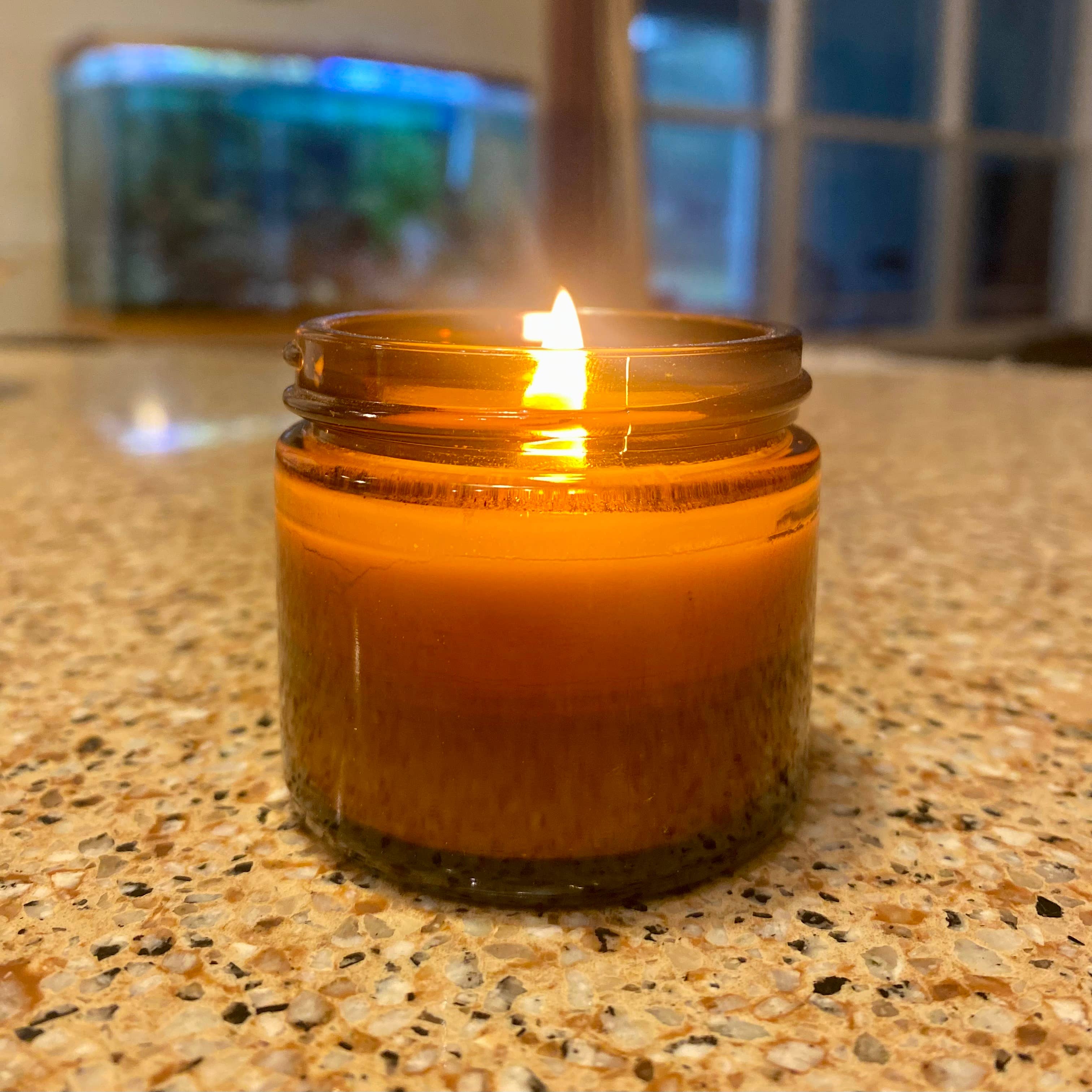 Thy Will Bee Done Apiary - Wholesale Jar/Filled Candle - Glass 2oz Mini Soy Candles, Bulk Amber Glass Candles1