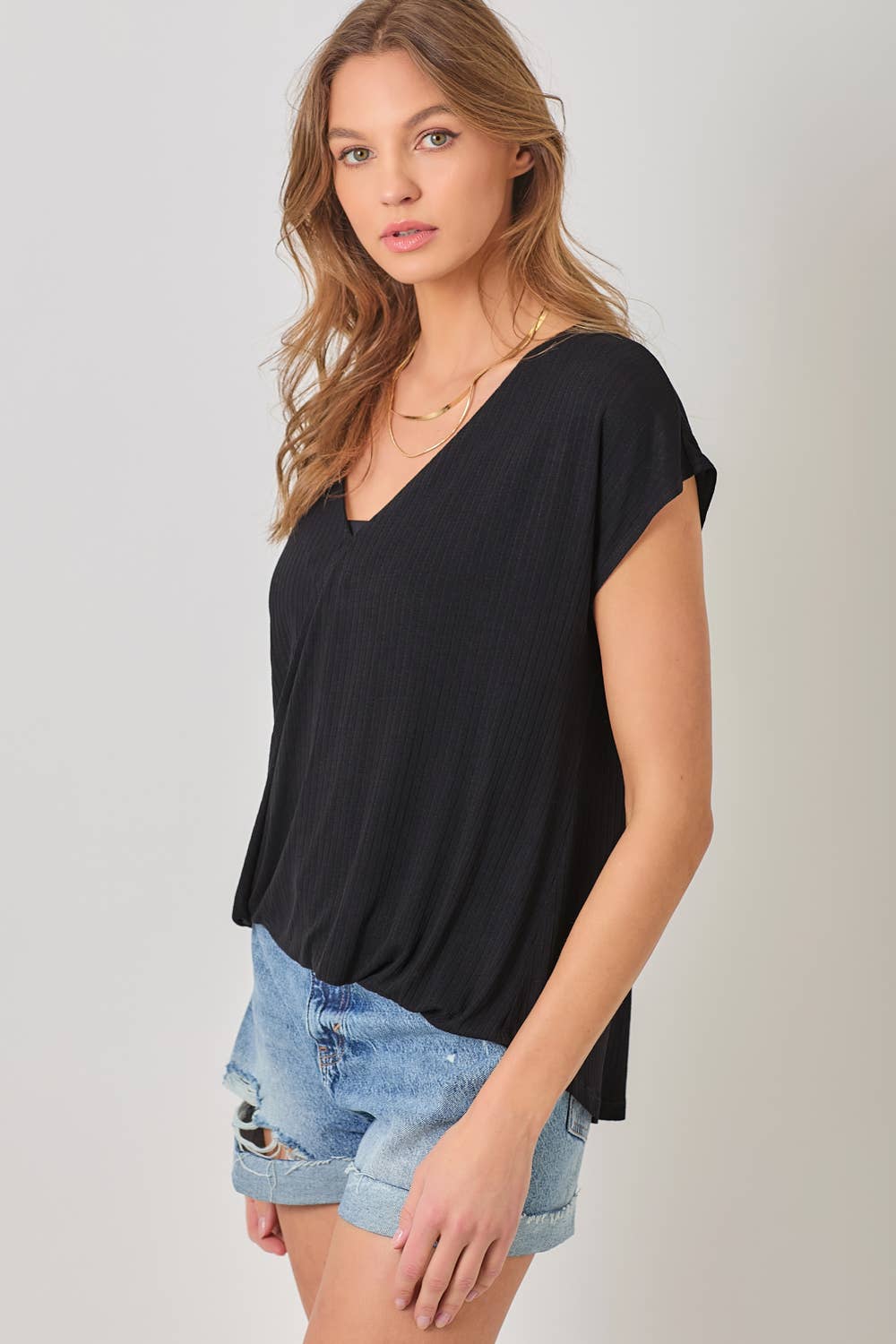 Mystree - Wholesale Knit Top - Women's - 60952 Surplice Neck Top2