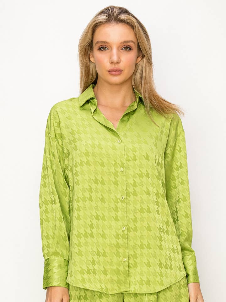 SATIN Langærmet skjorte med turn-down krave for engroshandel hos LINZY