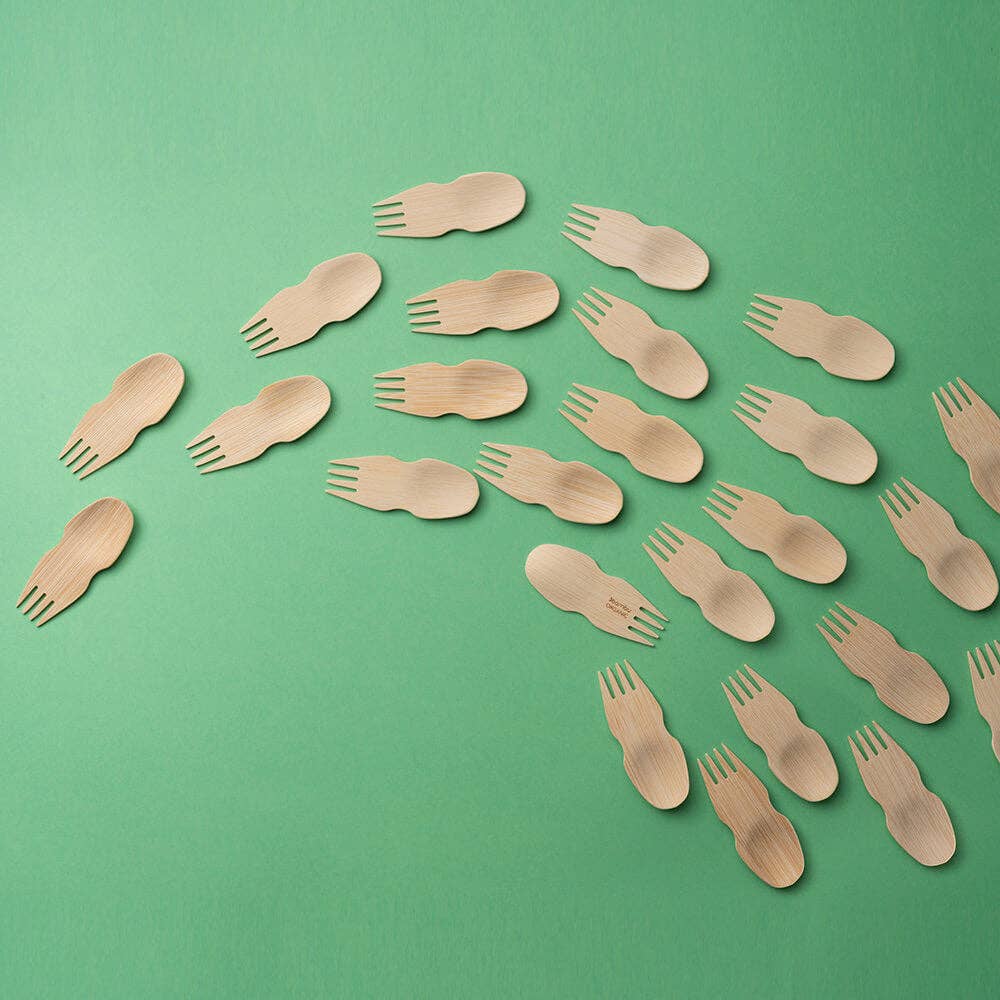 bambu® - Wholesale Assorted Cutlery Set - Disposable Bamboo Sporks, Bulk Case of 2506