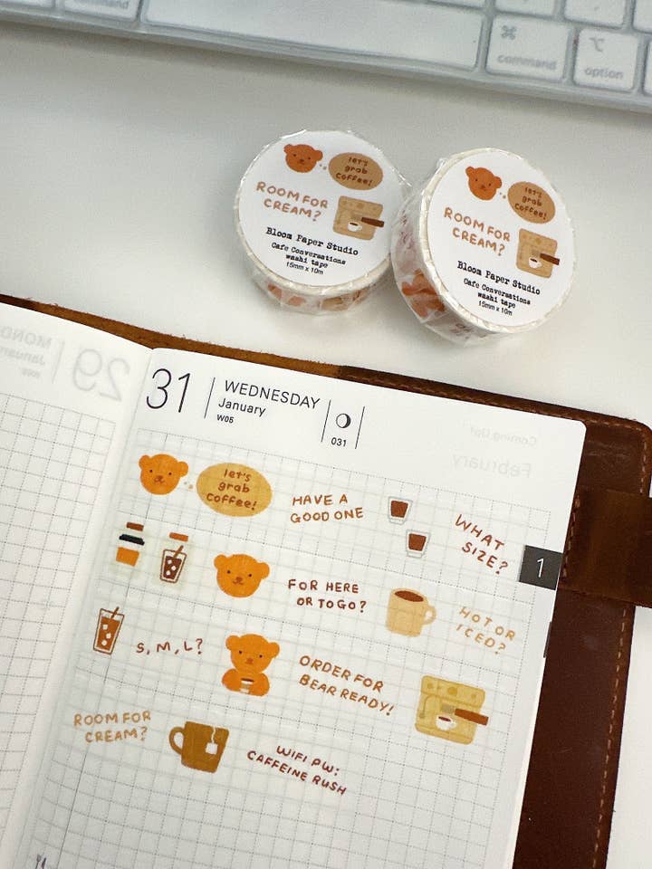 Cafe Conversations Washi Tape for wholesale by Bloom Paper Studio