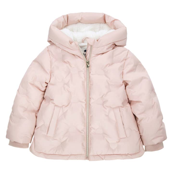 Toddler Baby Girls' Heart Pattern Fleece Lined Jacket Coat for wholesale by Rokka & Rolla
