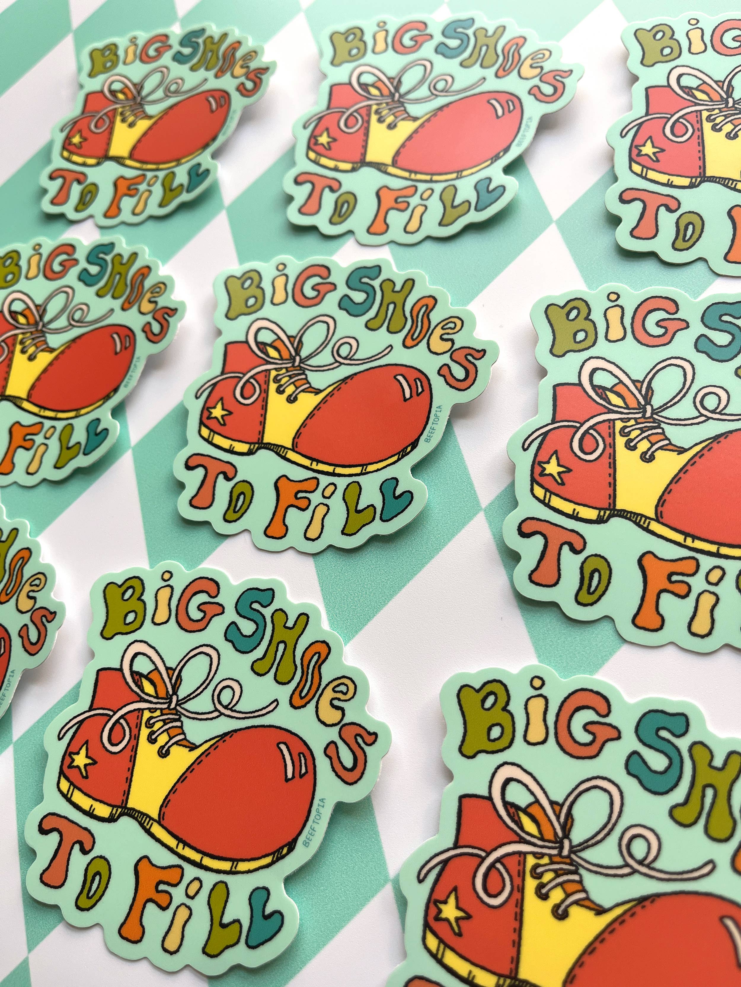 Beeftopia - Wholesale Sticker - Big Shoes to Fill Kitschy Clown 3 Inch Vinyl Sticker 3