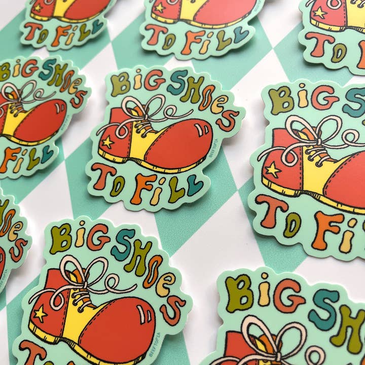 Beeftopia - Wholesale Sticker - Big Shoes to Fill Kitschy Clown 3 Inch Vinyl Sticker 3
