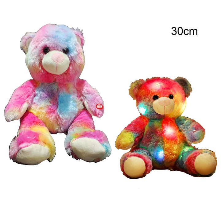 ONE COLOR RAINBOW BEAR LED PLUSH 3404-35(6PC) for wholesale on Faire