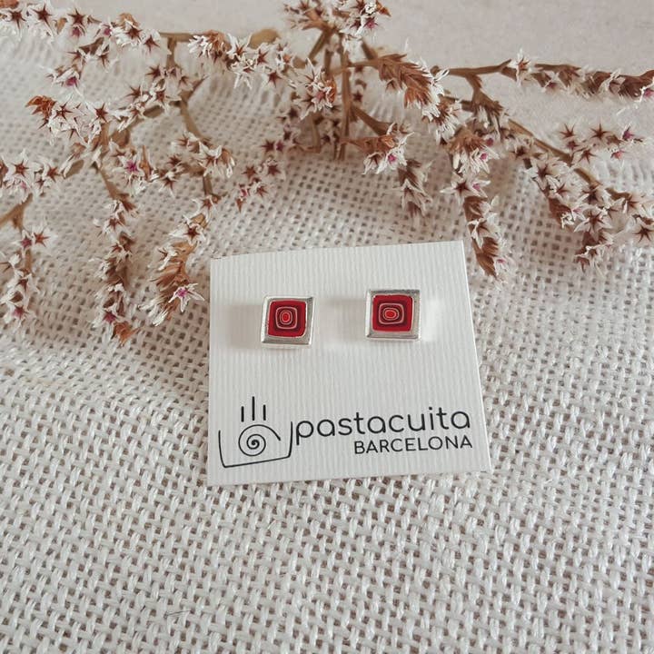 PASTACUITA - Wholesale Stud/Post Earrings - Small square earrings. A basic in our catalog, "Millefiori"16