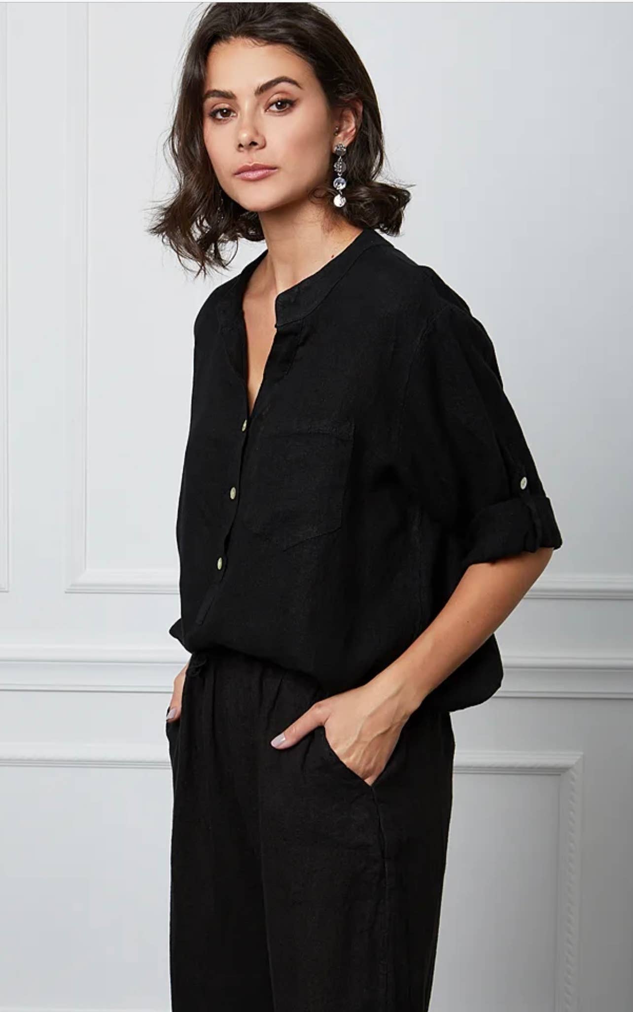 LÉA & LUC - Wholesale Button Down Shirt - Women's - 100% Linen Blouse REF. 636724
