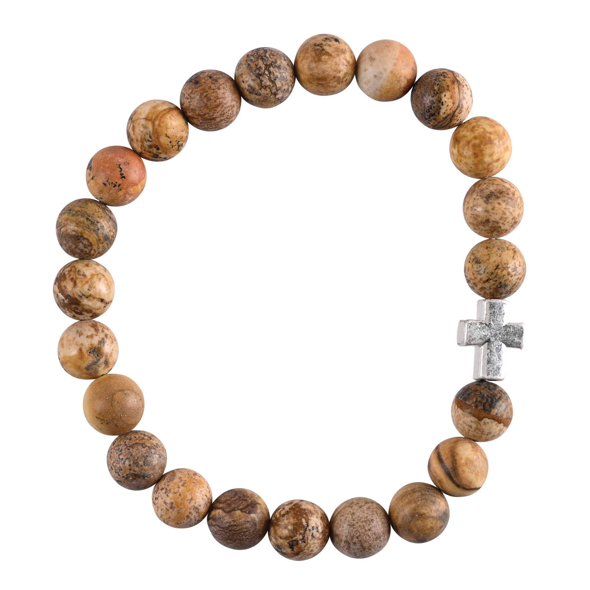 Dicksons - Wholesale Beaded Bracelet - Bracelet Woman Of God Jasper w/Cross1