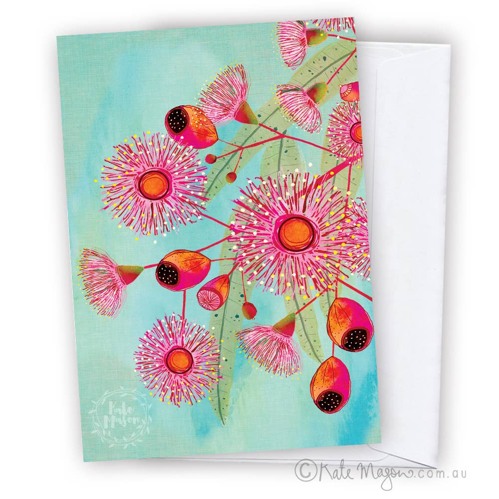 Kate Mason Artist - Wholesale Everyday Greeting Card - Gumnut Floral GREETING CARD0