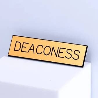 Badge Engraved Deaconess Gold Pin for wholesale by Swanson Christian Products