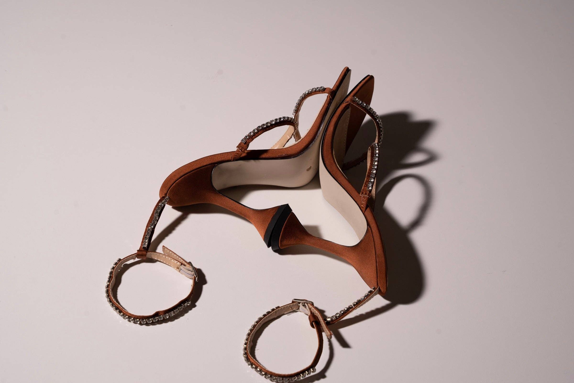 Silva Lux - Wholesale High Heels - Women's - Silva Lux Bronze Satin 3-Tier High Heel Sandal2