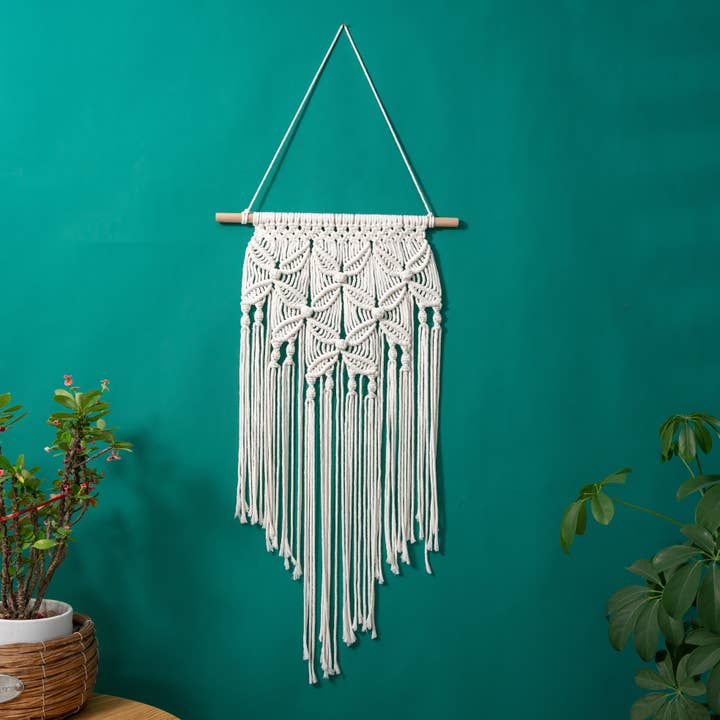 Handgeweven wandtapijt met macramé en kwastjes voor wholesale door Sparkle Being