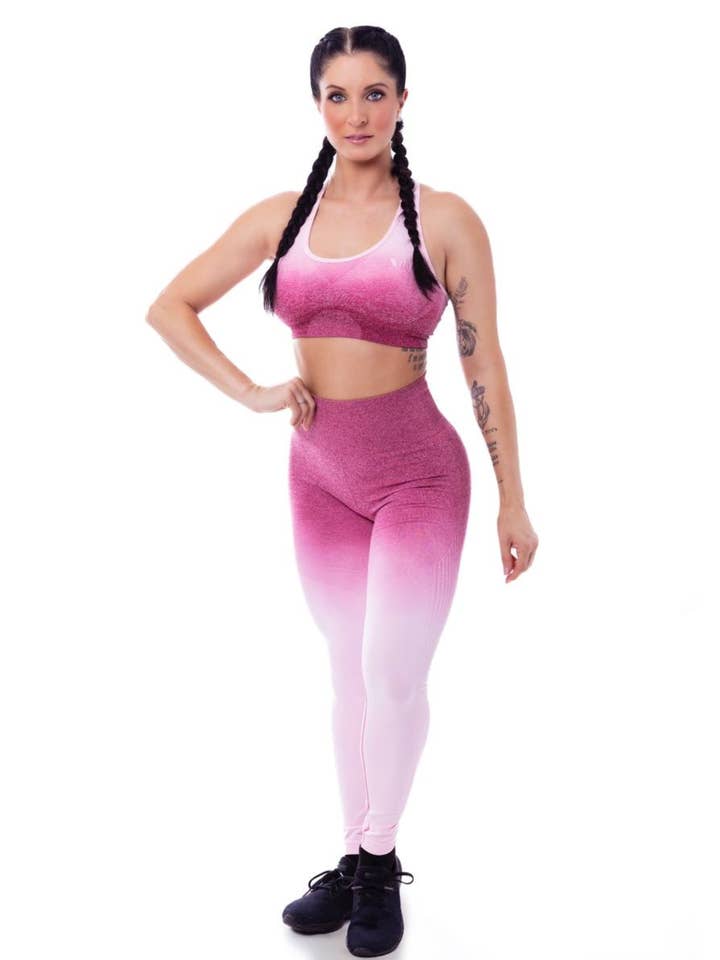 The Fit Traveler Collection – wholesale Athletic/lounge leggings – Women's – Hibiscus Ombre Leggings