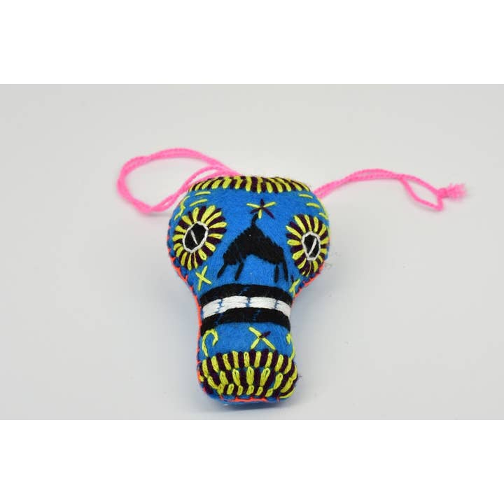 Sanyork Fair Trade – Engroshandel Pynt – Broderet Filt Skull Calavera Mexicansk Oaxaca Garn Ornament1