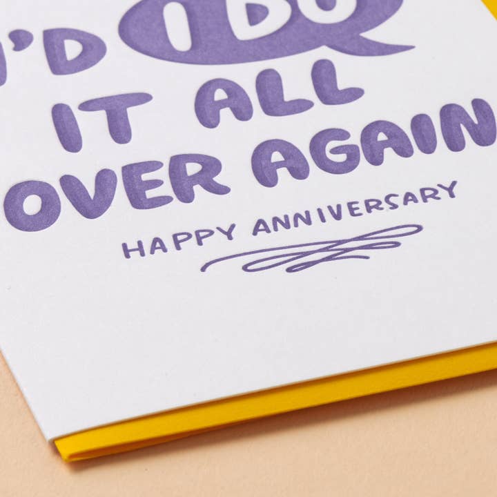 And Here We Are - Vente Cartes d'anniversaire - Carte de vœux typographique d'anniversaire I'd « I Do » It Again1