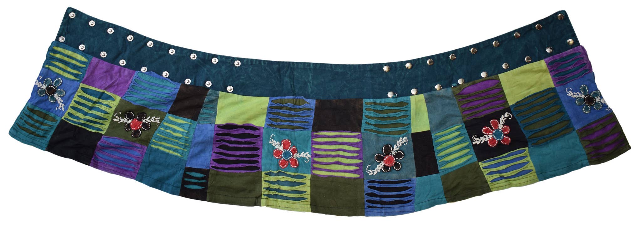 Gheri - Wholesale Skirt - Women's - Reversible Embroidery Patchwork Boho Short Popper Mini Skirt5