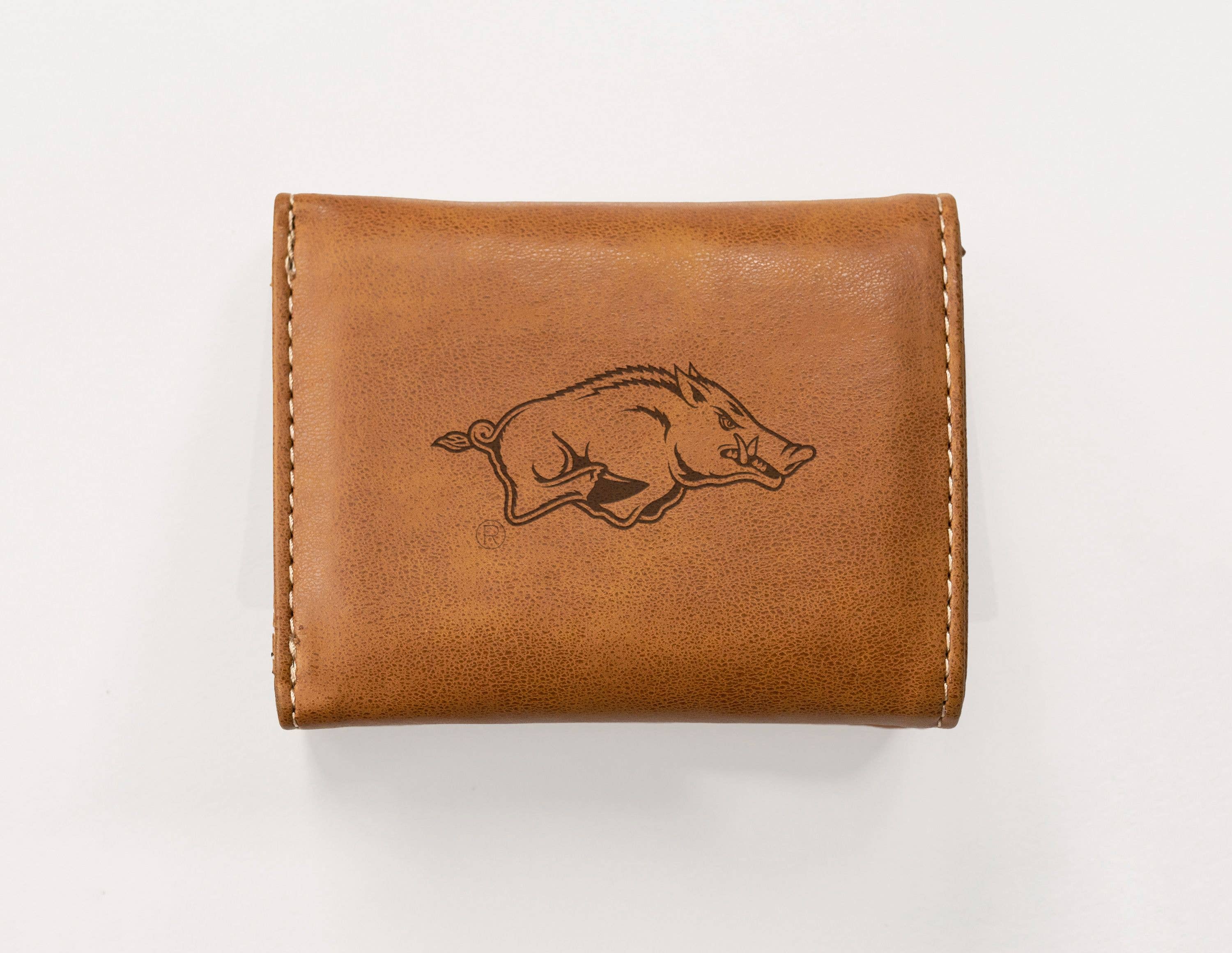 Rico Industries - Wholesale Wallet - Men's - Arkansas Razorbacks Laser Engraved Trifold Wallet, Brown1
