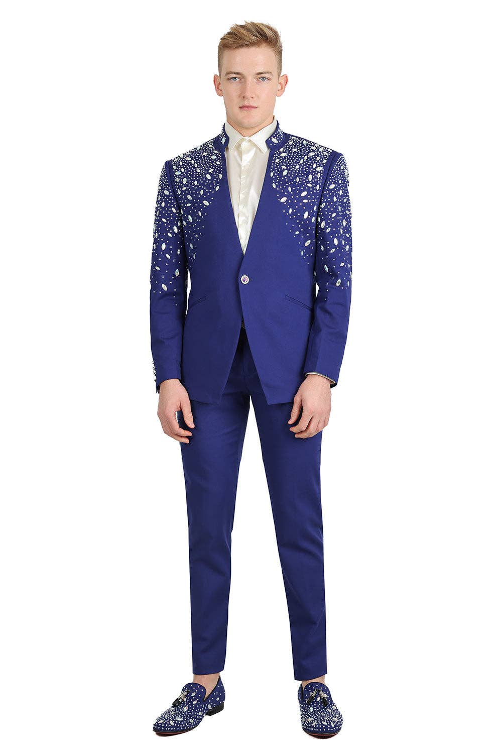 Royal en Blue Luxe designer blazer met strass en reverskraag BL3080 voor groothandel op Faire2