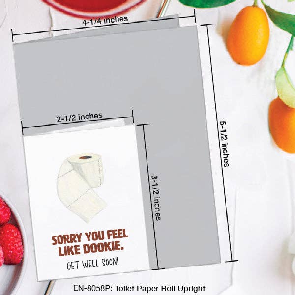 Printed Canvas – Großhandel Gute-Besserung-Karten – Toilettenpapierrolle aufrecht, Grußkarte (#8058P)1