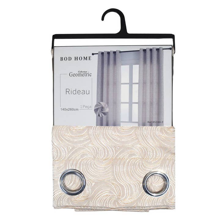 BOD HOME - Wholesale Curtain - Curtain Made with Rotating Stripes Pattern Light Brown 140*260cm4