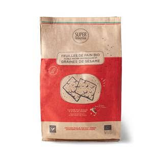 Organic Old Wheat and Sesame Bread Leaves 200g for wholesale by Superproducteur